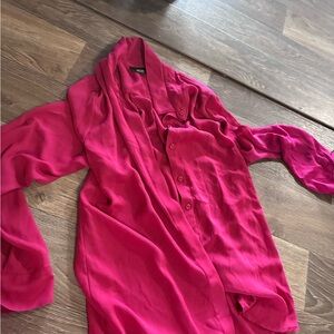 Apt. 9 Bright Fuchsia Button-Up Blouse